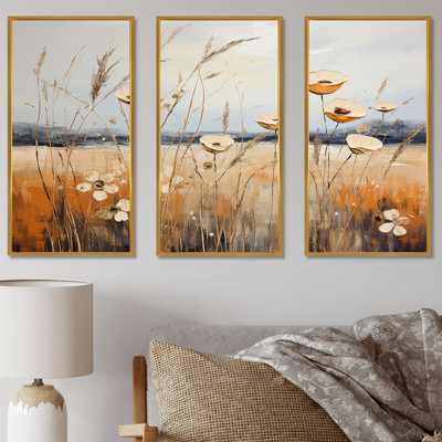 «Infinite Fields Minimalisme Prairies III», ensemble d'art mural sur toile