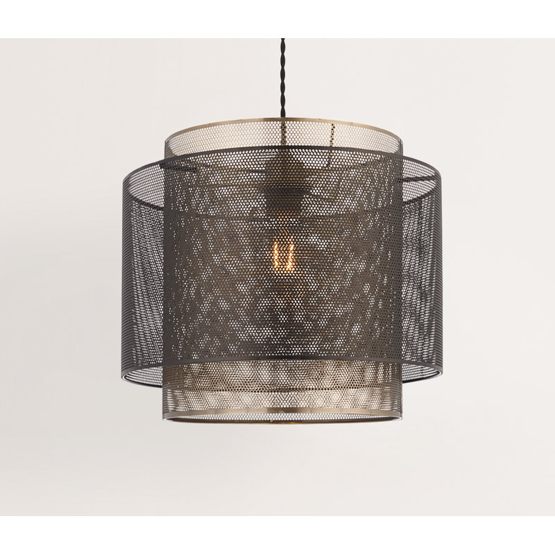 Plexa Non Electric Metal Drum Pendant Shade, 21cm H x 25cm W x 25cm D