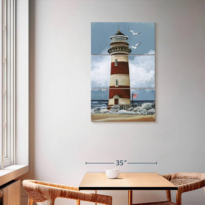 Aletra Simple Red Lighthouse, 57" H x 36" W