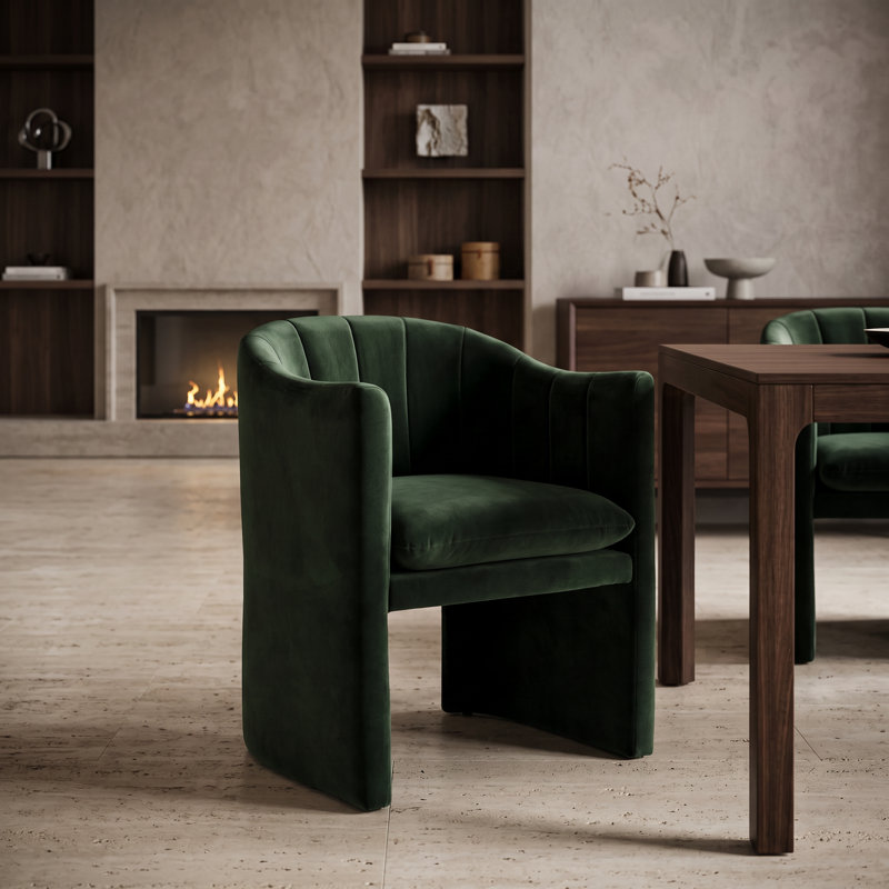 Fauteuil en velours Kidman, Velours vert