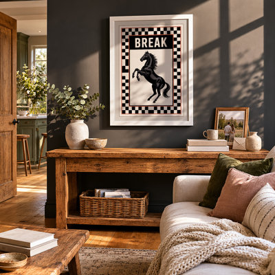 Break Horse Graphic - Framed Print