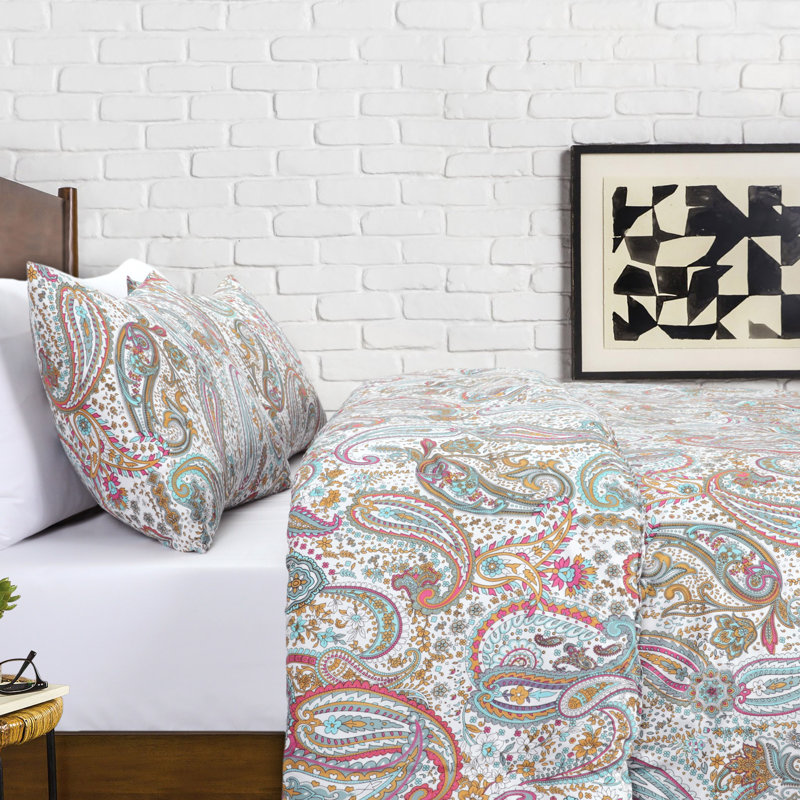 Paisley Reversible Full Microfiber Comforter Set in Multicolor