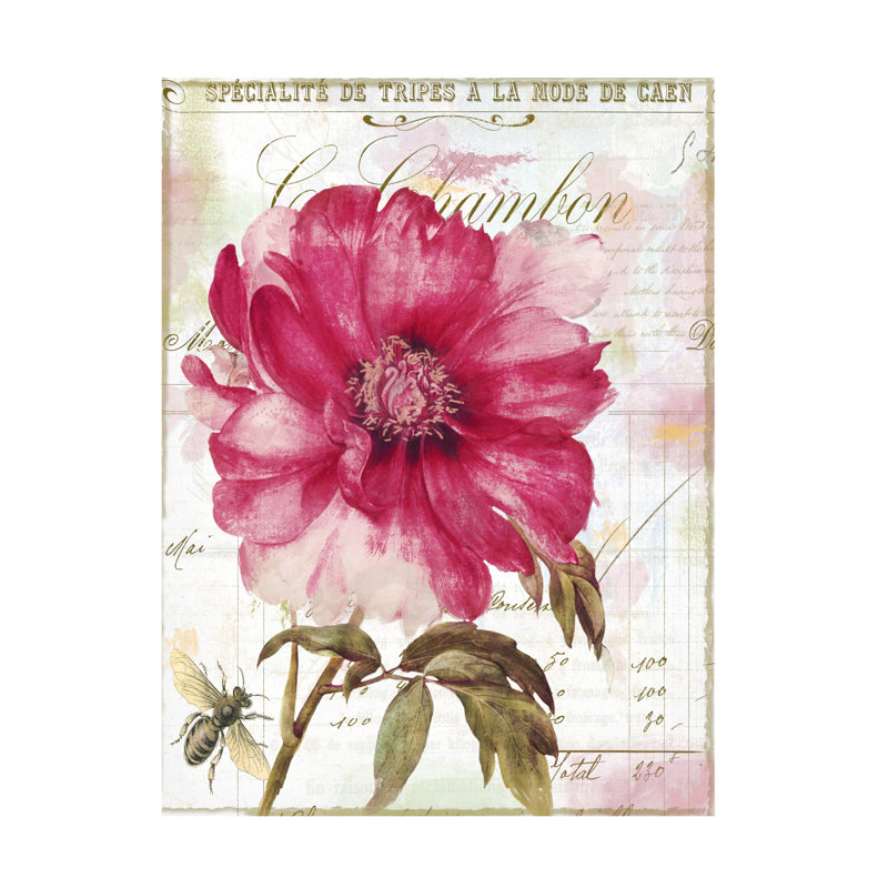 Sasha Pink Peony Canvas Art, 24" H x 32" W