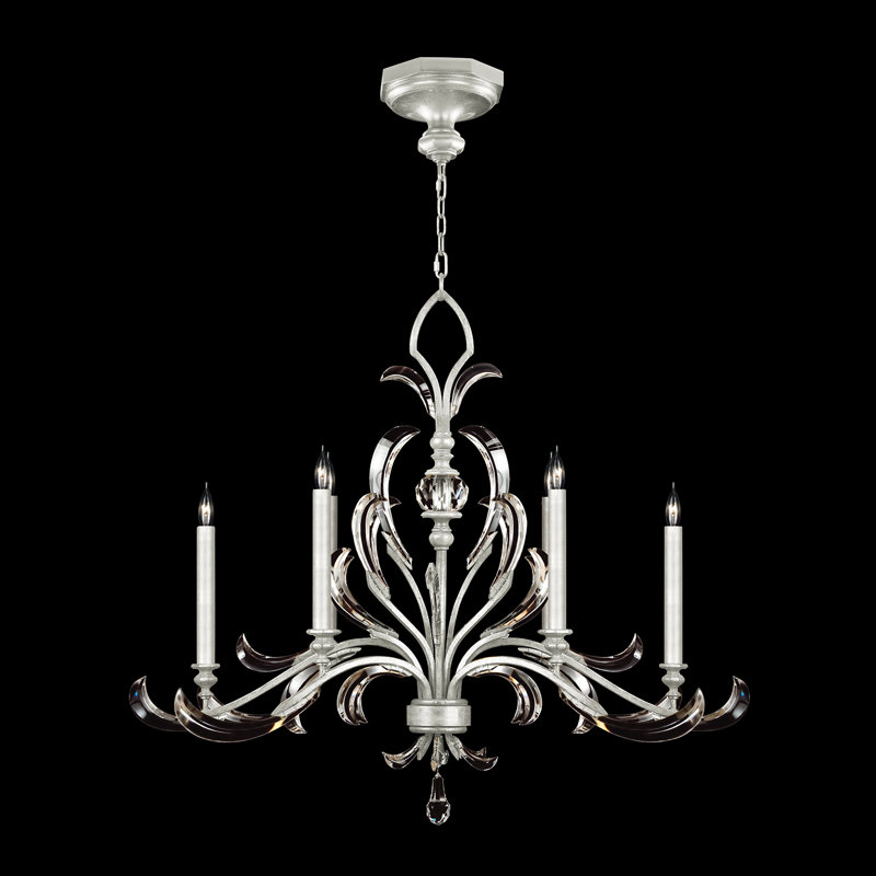 Lustre oblique biseauté de 44 po, Argent