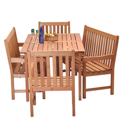 Anautica 60" Eucalyptus Patio Dining Set