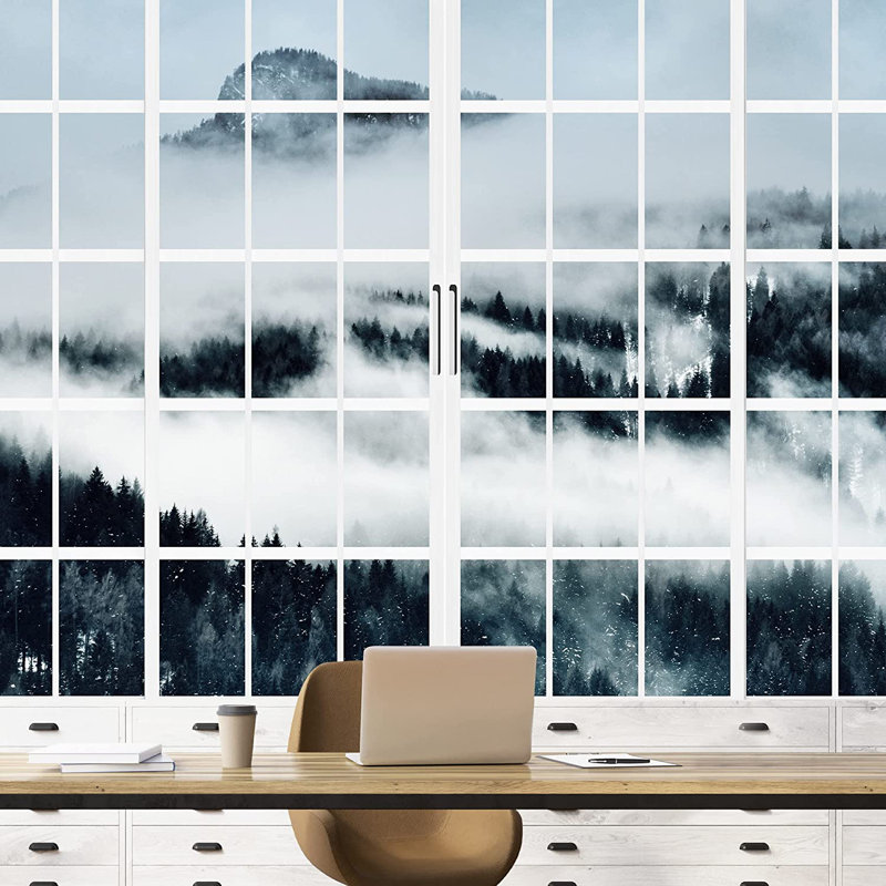 Panneau mural Misty Winter Mountain Nature Wilderness L 5,5 pi x l 96 po, L 100 po x l 144 po