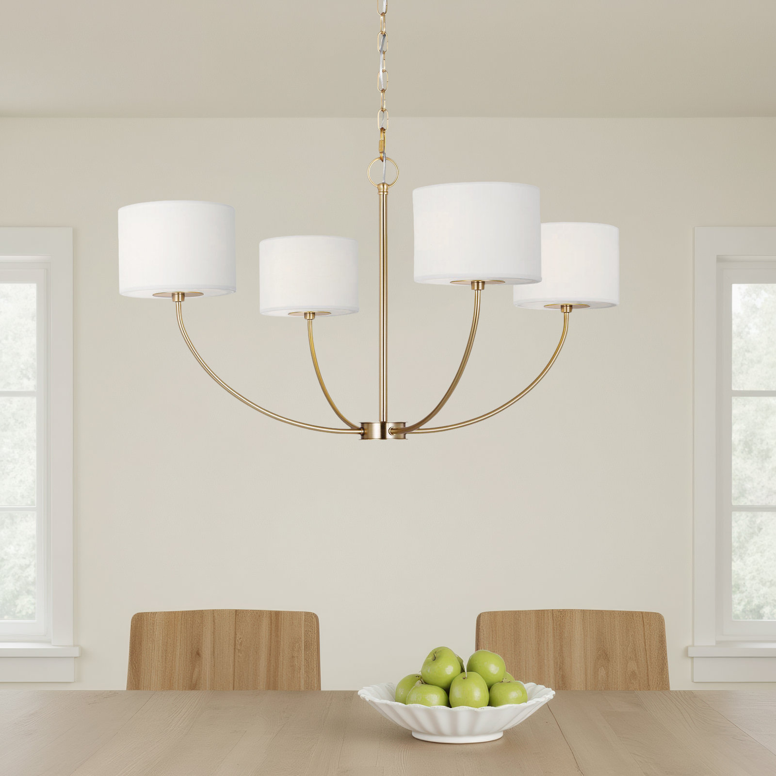 Tanyel 4-Light Chandelier, Burnished Brass