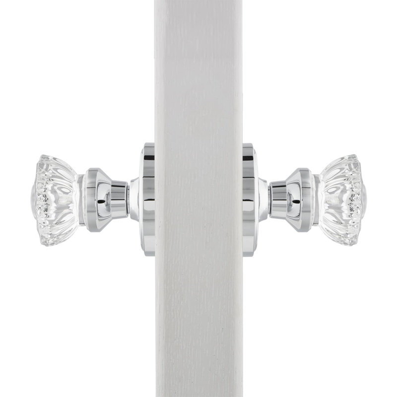 Classic Rosette with Crystal Door Knob, Bright Chrome