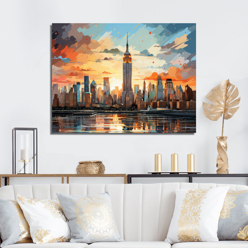 Pop New York I sur impression sur toile, H 34 po x l 44 po x P 1,5 po, Toile tendue