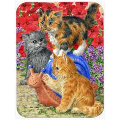 Caroline's Treasures Kittens Glass Cutting Board