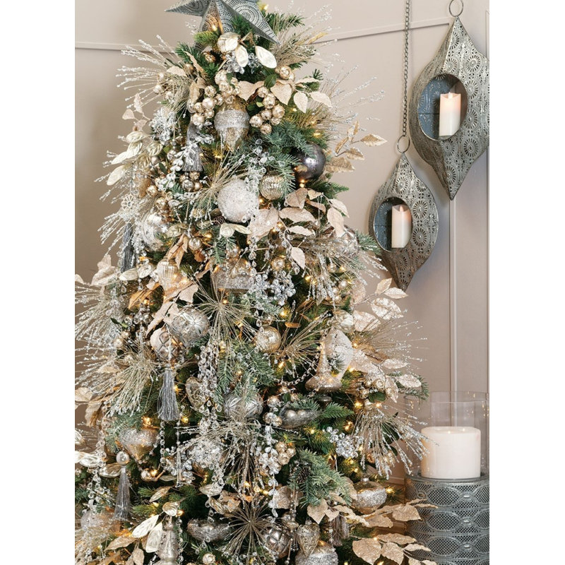 7.6' H Lighted Artificial Pine Christmas Tree