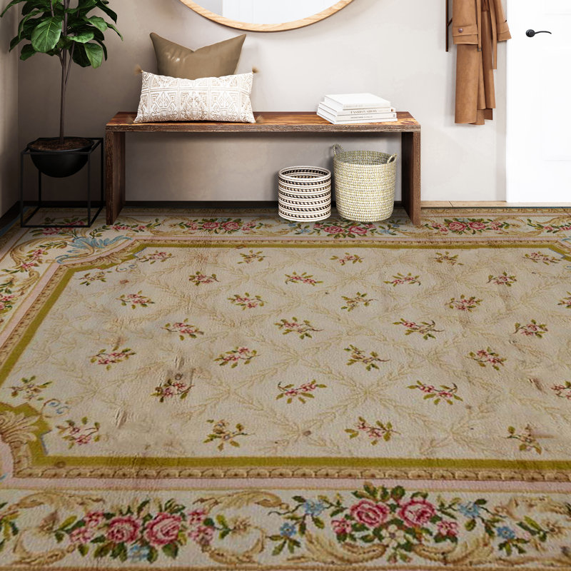 Hand-Knotted High-Quality Beige/Yellow Area Rug
