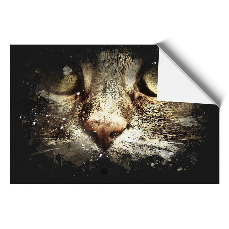 Portrait of a Cat Paint Splash - Frameless Print, 21cm H x 30cm W x 0.1cm D
