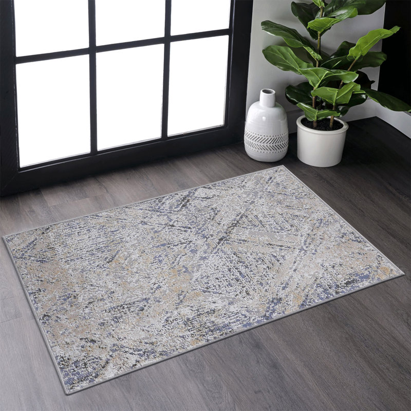 Tapis de salle à manger de collection sans perte de poils de la collection, Rectangulaire 2 pi x 3 pi