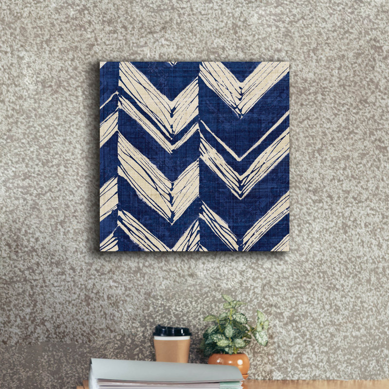 Toile épique Graffiti «Indigo Batik 2» par Wild Apple Portfolio, 18 po x 18 po