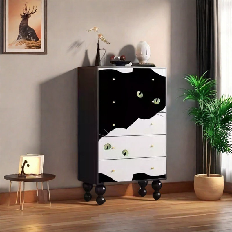Storage Cabinet with 5 Drawers and Metal Handles