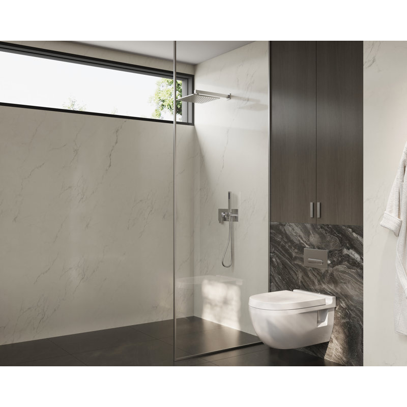 Crozet 2-Function Pressure Balance Shower System with 12-inch Solid Rain Shower Head and Hand Shower, Brushed Nickle