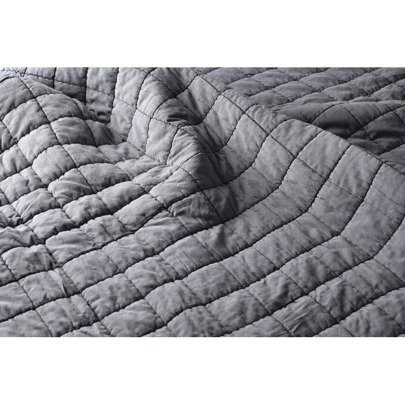 Bungert Polyester Solid Colour Bedspread, Grey