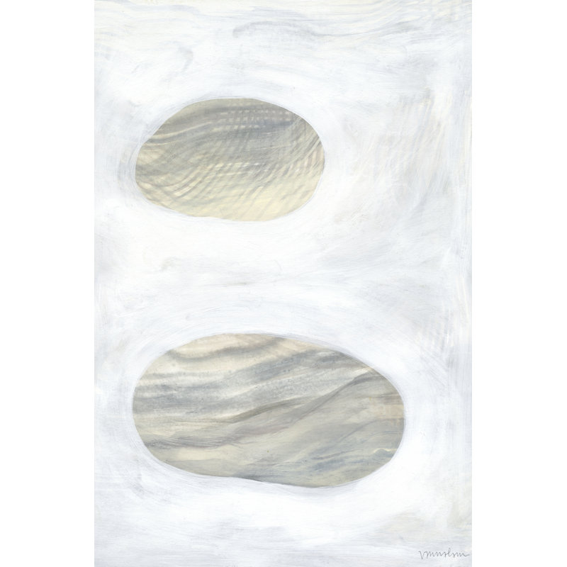 Neutral River Rocks I by Vanna Lam - Painting on Canvas, 30cm H x 20cm W, Wrapped Canvas