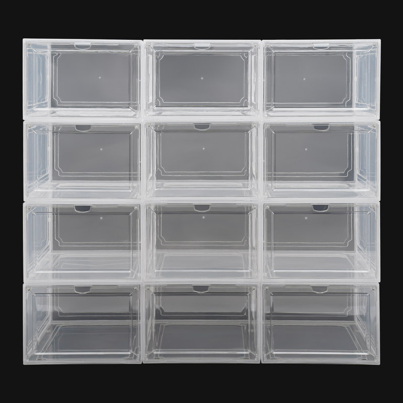 Boîtes de rangement de chaussures transparentes empilables