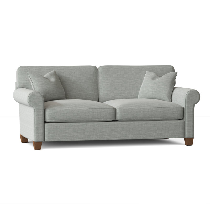 Canapé-lit à accoudoirs enroulés Putney, Tissu performance ciel Indy