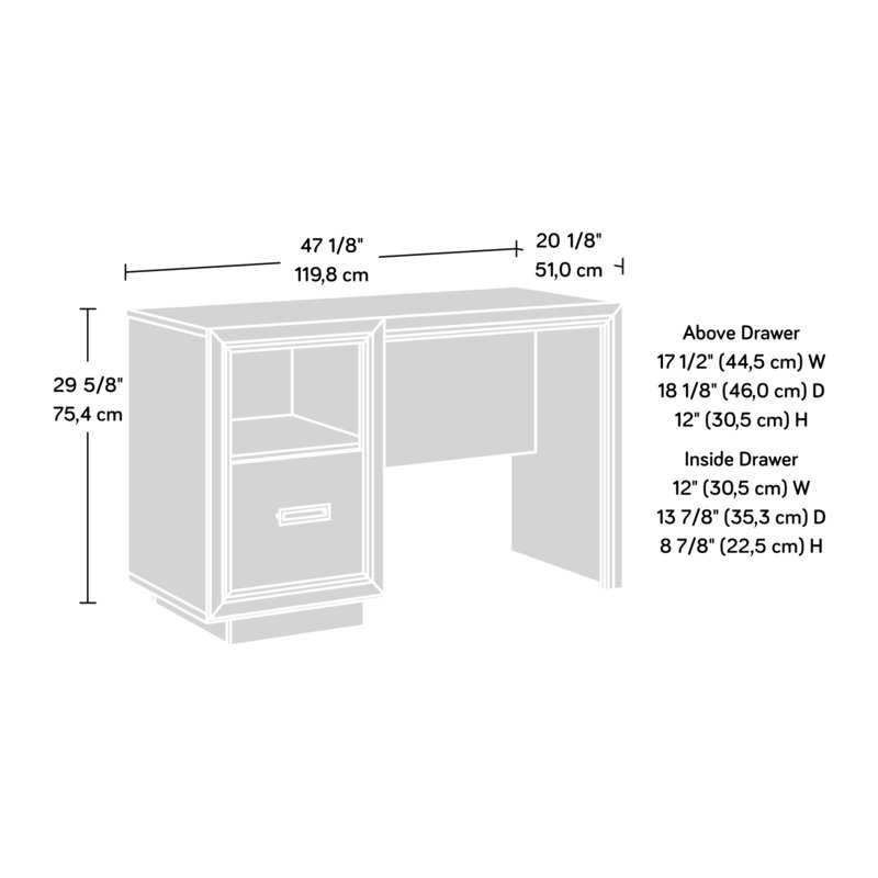 Desk, Medium Grey Finish