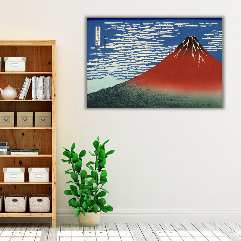 Fine Wind, Clear Morning (Red Fuji) 1830-32 - Canvas Print Wall Art, 20" H x 30" W