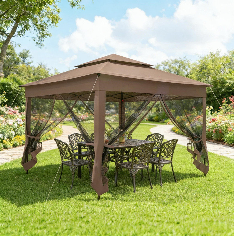 Tente portative escamotable d'extérieur portative, abri de jardin pratique pour patio, camping et cour arrière