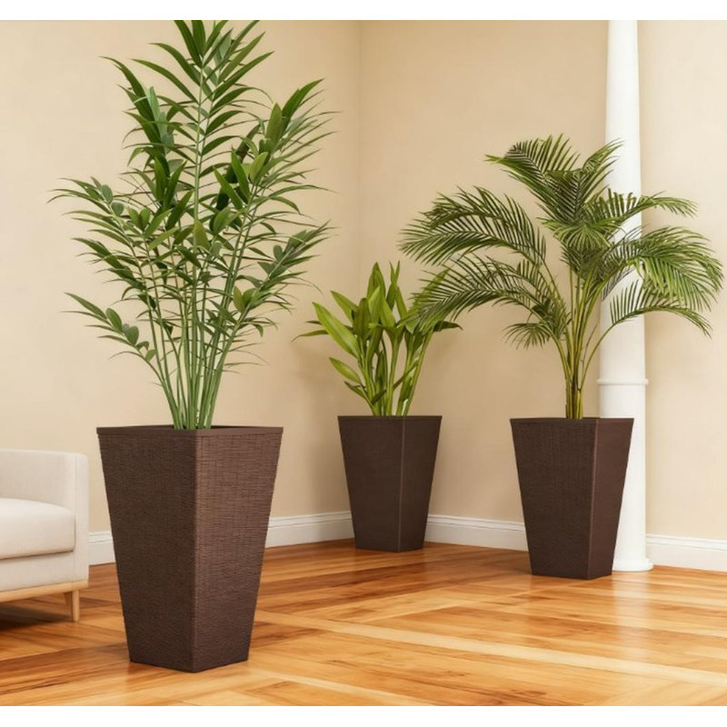3 Tall Planters (Brown)