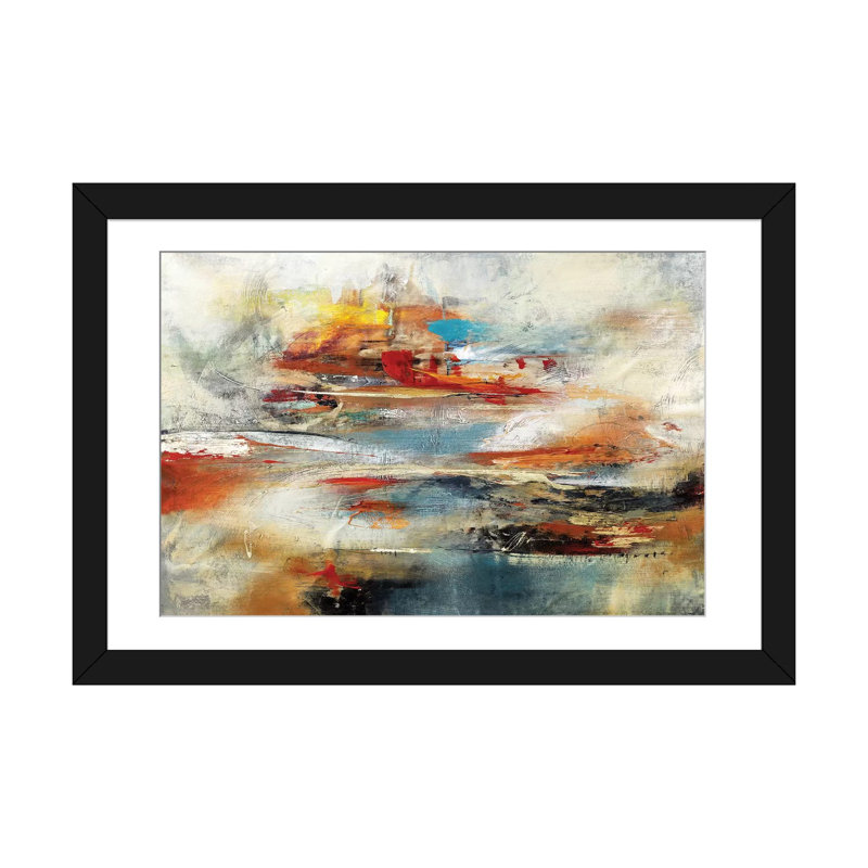 «Tesiturno II», impression sur toile, Papier beaux-arts encadré noir, H 16 po x l 24 po x P 1 po, Blanc
