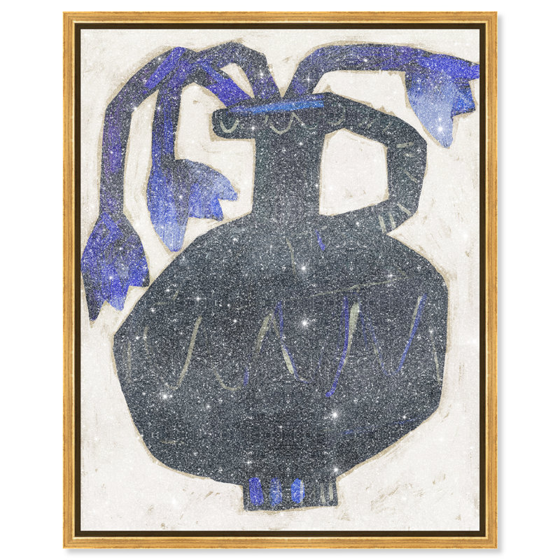 Indigo Vase Print by Oliver Gal, 21"H x 17"W, Gold Floater Frame