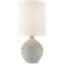 AERIN Morava 17" Hand Carved Table Lamp in Volcanic White with Linen Shade