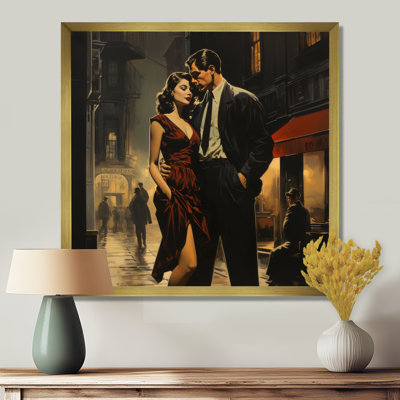 Old hollywood romance couple elegance II - Woman Wall Art