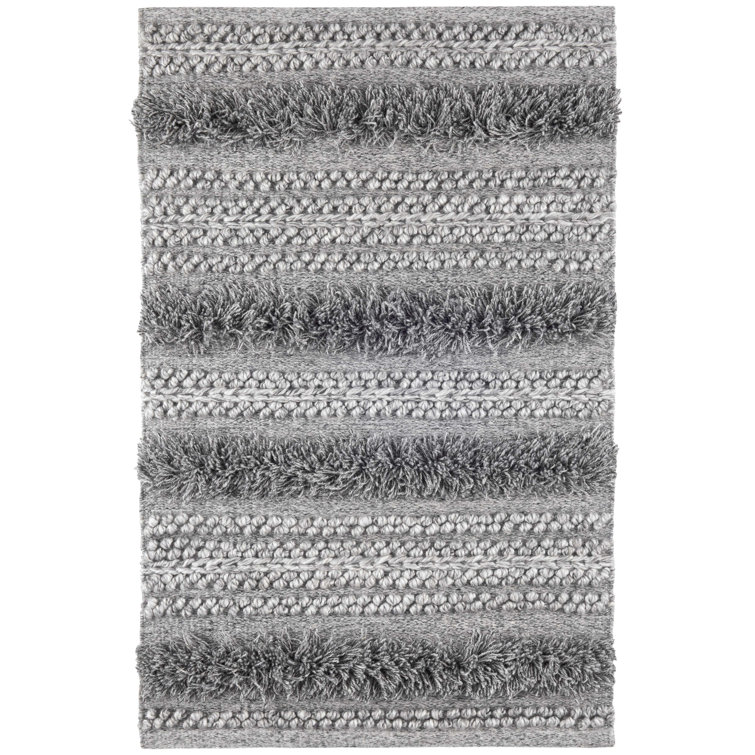 Zhara Stripe Grey Handwoven Performance Rug