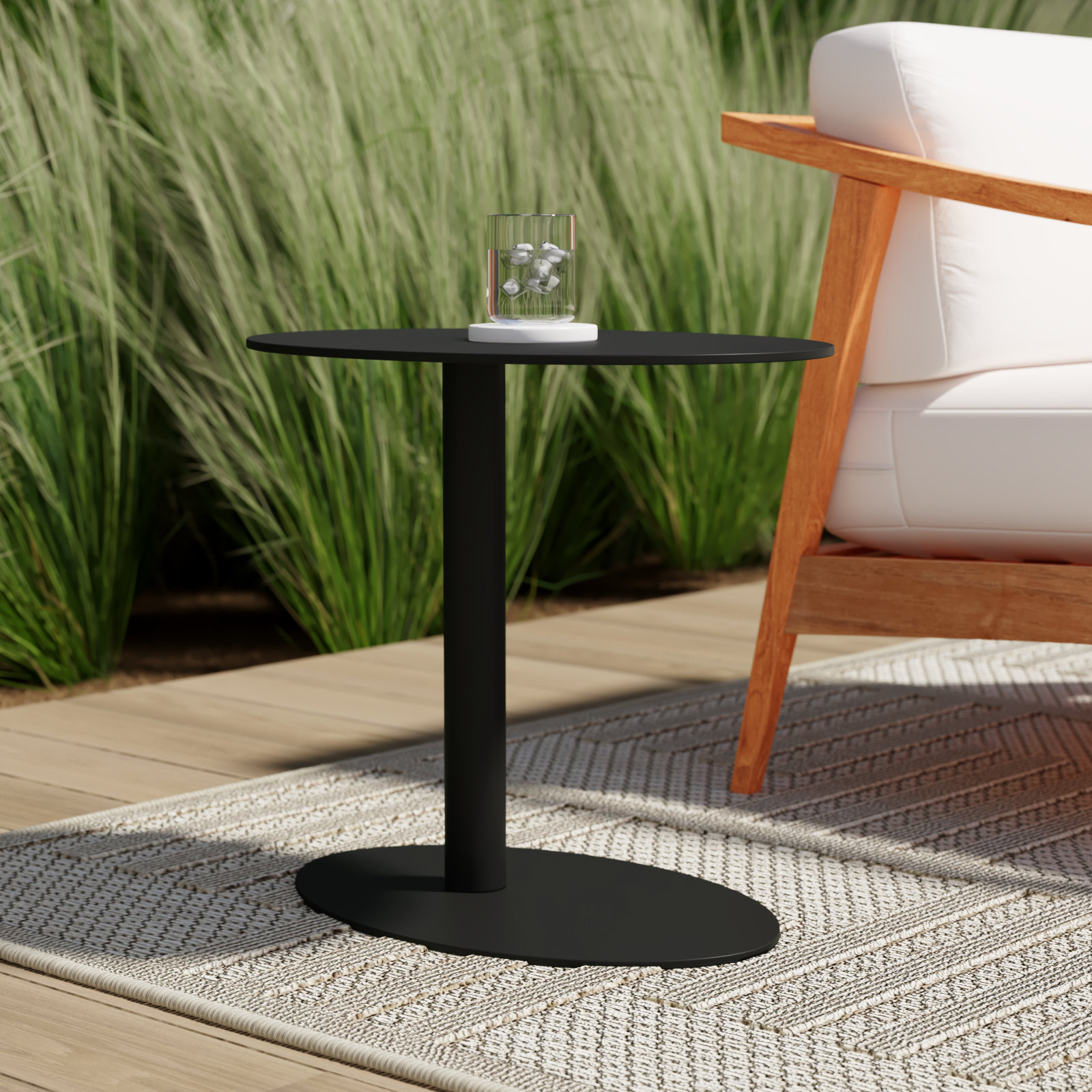 Sunset 20 " Patio Side Table, Black