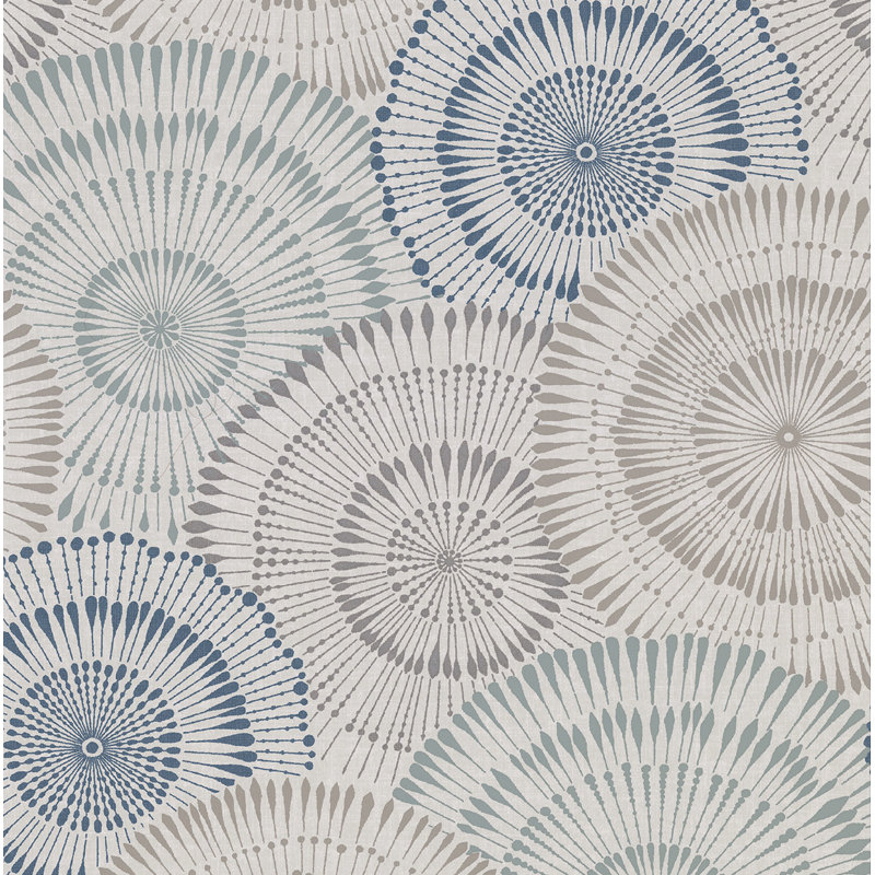 Non-Pasted Damask Wallpaper Roll, Blue