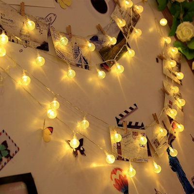 Crystal Bubble Ball LED String Lights Warm White Outdoor 100 - Bulb 396'' Plug-in LED Globe String Light