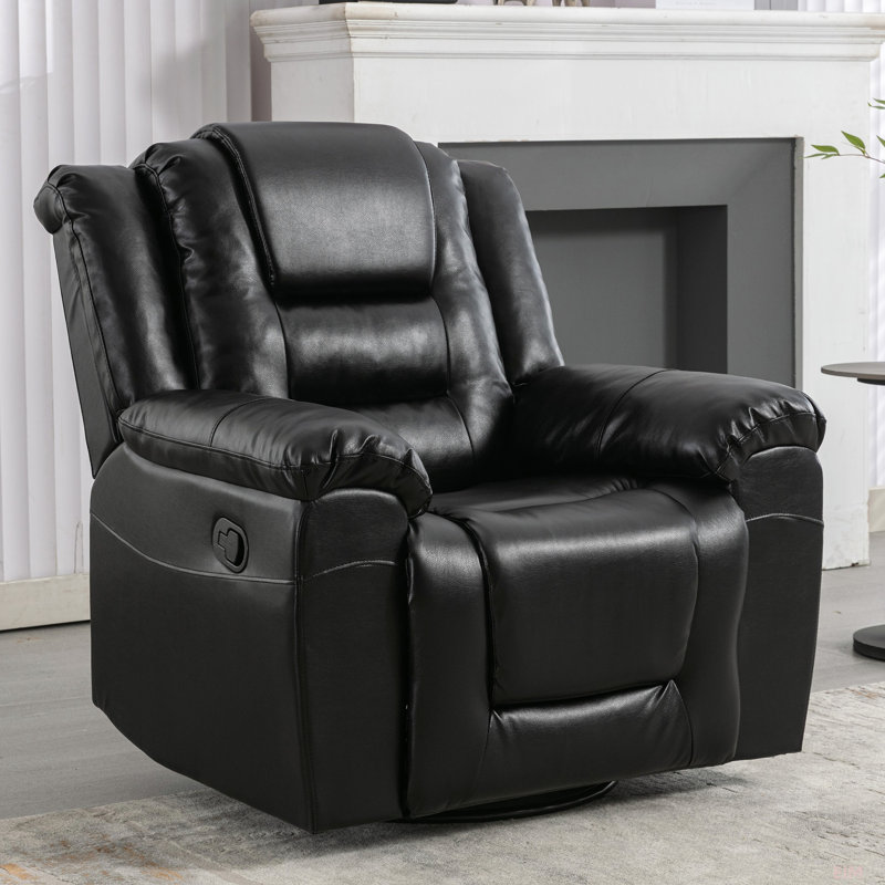 Fauteuil inclinable manuel et pivotant à 360 °, Noir, noir, noir, noir