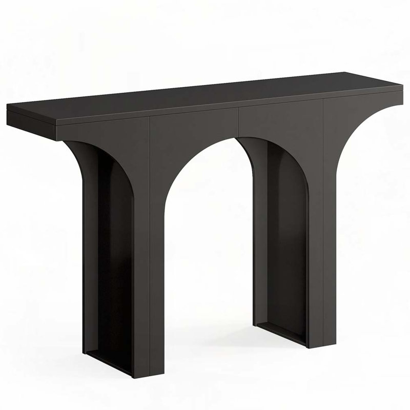 Modern Console Table, 47-Inch Arched Console Table for Entryway, Black