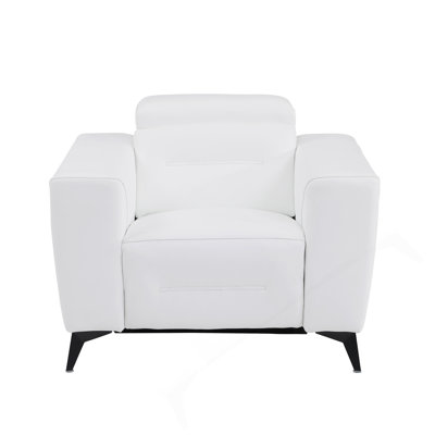 Global United Top Grain Italian Leather Chair With Power Recliner