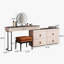 Ensemble de meuble-lavabo en verre avec prise intégrée, tabouret inclus, espace de rangement supplémentaire, très facile à assembler-2143363530