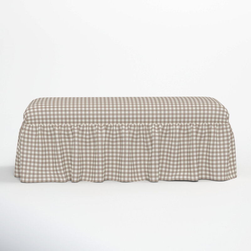 Nia Ruffle Dining Bench, Classic Gingham Tan
