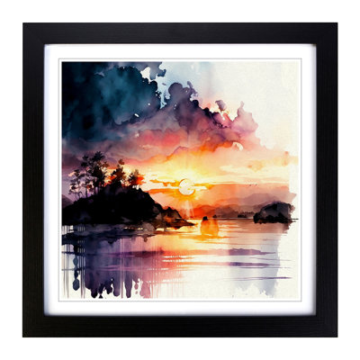 Sunrise Watercolour - Framed Print
