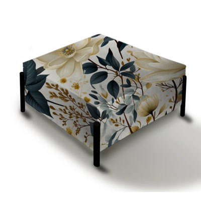 Whispering Flora - Plants Large Square Ottoman