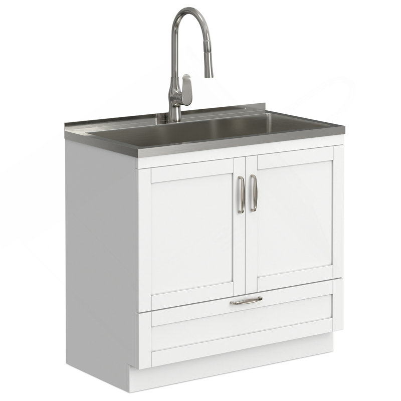 Évier et armoire à lessive 36 pouces, H 34,4 po x l 36 po x P 19,7 po