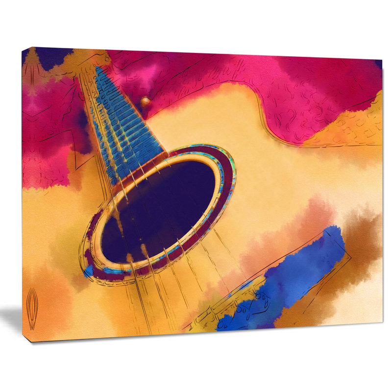 Écoute de la musique colorée - reproduction sur toile tendue, H 30 po x l 40 po x P 1 po