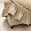 Nuage confortable en forme de U avec accoudoirs évasés, jupes amovibles et pieds fuselés, revêtu de chenille café, volants classiques à rembourrage en mousse haute densité, revêtement en chenille, couleur, multiple-121368803