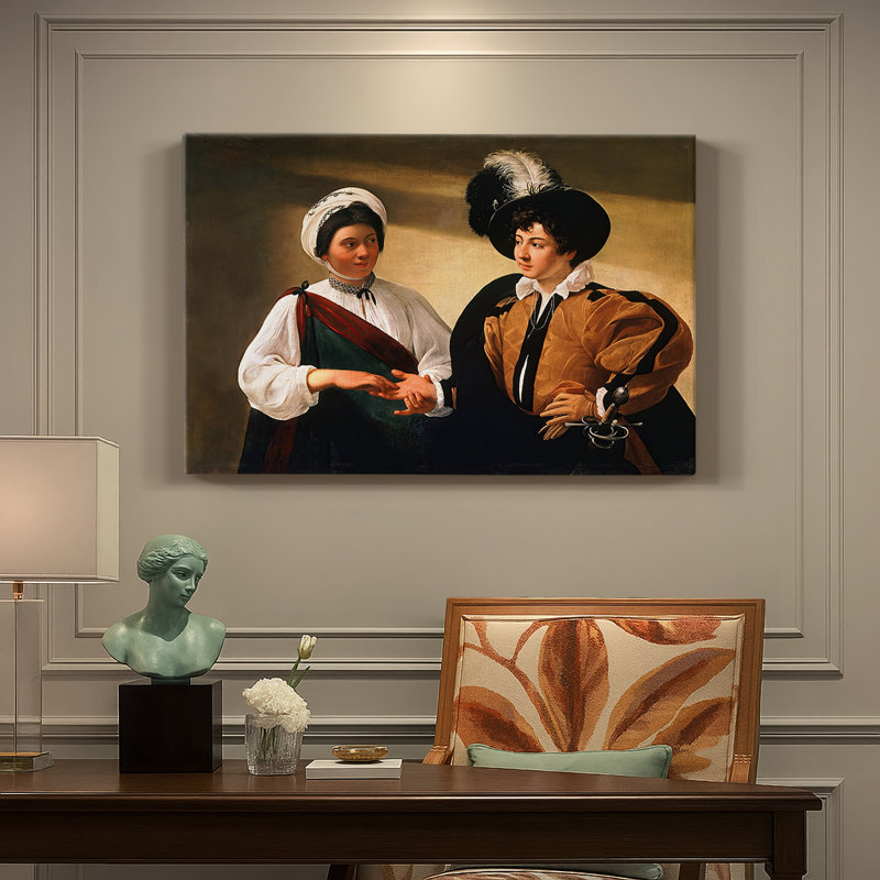 Caravage «The Fortune Teller (Louvre Version)», art mural de qualité musée sur toile tendue, 40 x 60