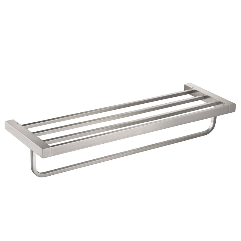 Stelios Accent Shelf with Towel Bar, Brushed Nickel