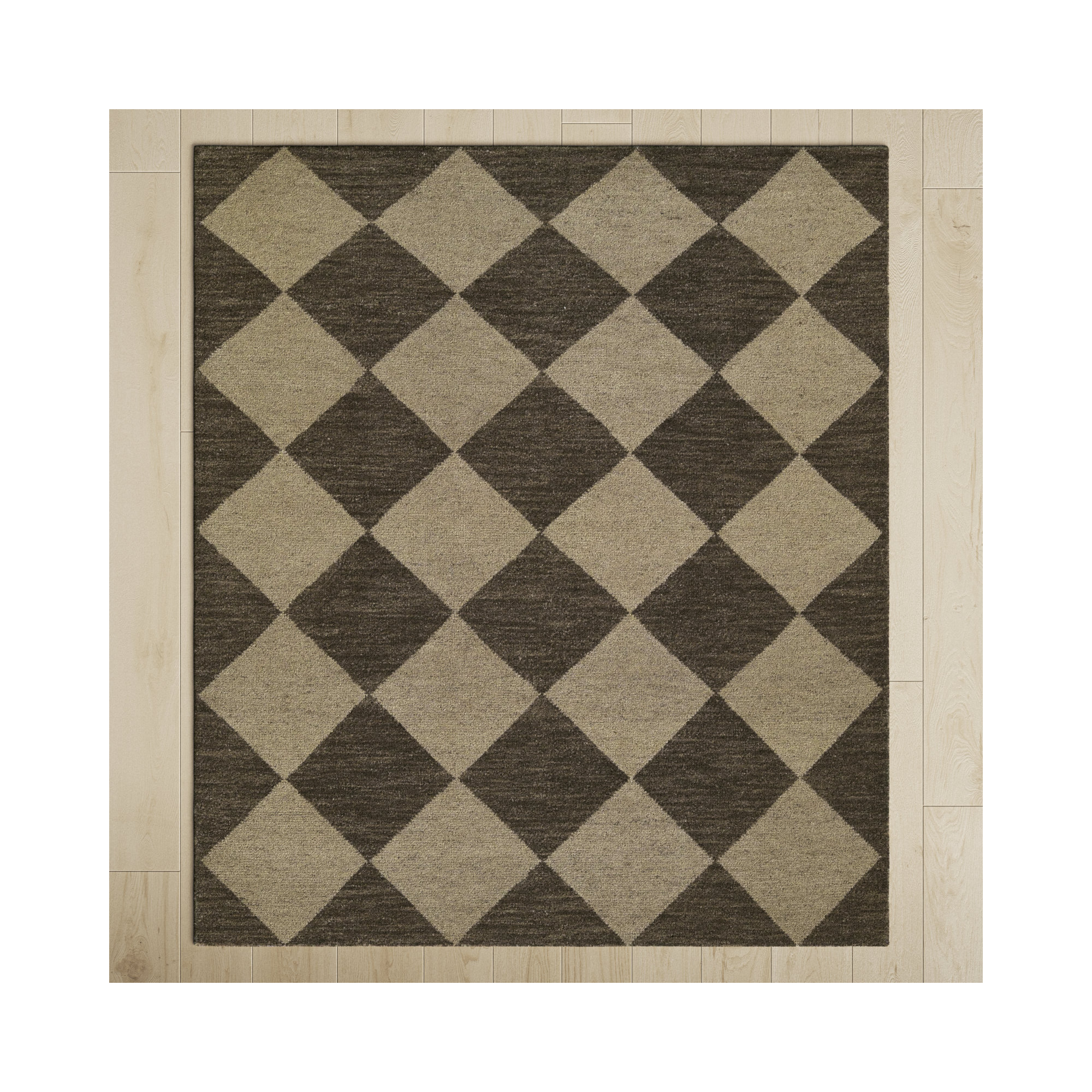Winnie Handmade Wool Brown/Tan Rug, Rectangle 6'3" X 9'